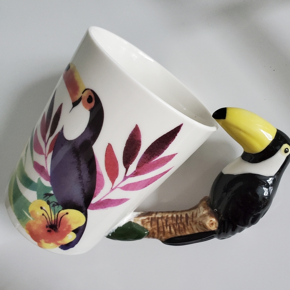 3D🦜 PARROT HANDLE MUG
